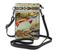 BLWSLC Sac à bandoulière en cuir à rabat pour pêche à la truite de Brook, adapté pour les voyages, la randonnée, le camping ou une utilisation quotidienne.