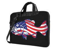BLWSLC Sac à bandoulière en tissu Oxford 600D résistant aux chocs pour ordinateur portable, motif drapeau américain, pêche patriotique, sac fourre-tout pour ordinateur portable pour un usage quotidien