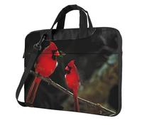 BLWSLC Sac à bandoulière en tissu Oxford 600D résistant aux chocs pour ordinateur portable Motif oiseaux rouges Faune sauvage Sac fourre-tout pour ordinateur portable pour un usage quotidien, Noir
