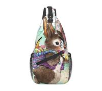BLWSLC Sac à bandoulière imprimé lapin de Pâques pour homme, adapté pour la randonnée, les voyages, le cyclisme