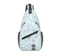 BLWSLC Sac à bandoulière pour homme imprimé chimie décontracté à bandoulière réglable adapté pour la course et la randonnée