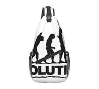 BLWSLC Sac à bandoulière pour homme - Imprimé Evolution - Style décontracté - Bandoulière réglable - Convient pour la course à pied et la randonnée