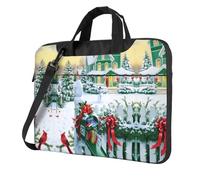 BLWSLC Sac à bandoulière pour ordinateur portable en tissu Oxford 600D résistant aux chocs - Boîte aux lettres de Noël et cadeaux imprimés pour ordinateur portable - Pour un usage quotidien, Noir , 13