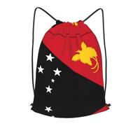 BLWSLC Sac à dos avec cordon de serrage imprimé drapeau de la Papouasie-Nouvelle-Guinée Sac à dos de sport et fitness Sac à cordon pliable et portable adapté pour les voyages courts Taille M