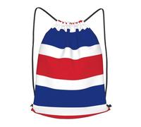 BLWSLC Sac à dos de sport imprimé drapeau du Costa Rica avec cordon de serrage, convient pour la gym et les voyages, noir, Medium