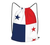 BLWSLC Sac à dos de sport imprimé drapeau du Panama avec cordon de serrage, sac à dos de fitness, sac à dos de voyage adapté pour la, Noir/blanc, S