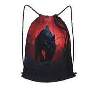 BLWSLC Sac à dos de sport imprimé Hunting Panthers avec cordon de serrage, adapté pour la gym et les voyages, noir, Medium