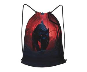 BLWSLC Sac à dos de sport imprimé Hunting Panthers avec cordon de serrage, adapté pour la gym et les voyages, noir, Medium