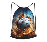 BLWSLC Sac à dos de voyage avec cordon de serrage imprimé baseball - Sac à dos portable adapté pour les voyages courts
