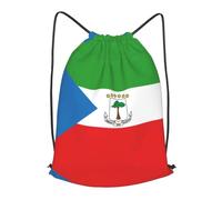 BLWSLC Sac à dos de voyage avec cordon de serrage imprimé drapeau de la Guinée équatoriale - Sac à dos portable adapté pour les voyages courts