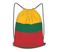 BLWSLC Sac à dos de voyage avec cordon de serrage imprimé drapeau de la Lituanie Sac à dos de gym Portable Convient pour les voyages courts