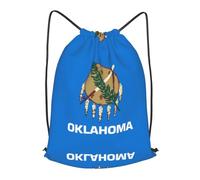 BLWSLC Sac à dos de voyage avec cordon de serrage imprimé drapeau de l'État de l'Oklahoma - Sac à dos portable adapté pour les voyages courts