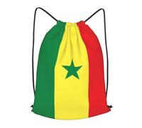 BLWSLC Sac à dos de voyage avec cordon de serrage imprimé drapeau du Sénégal Sac à dos portable adapté pour les voyages courts