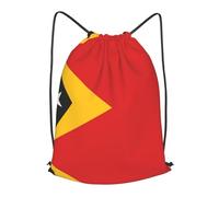 BLWSLC Sac à dos de voyage avec cordon de serrage imprimé drapeau du Timor-Leste - Portable - Convient pour les voyages courts, Noir/blanc, S