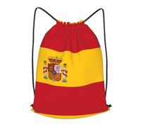 BLWSLC Sac à dos de voyage avec cordon de serrage imprimé drapeau espagnol Sac à dos de gym Portable Convient pour les voyages courts, noir, Small