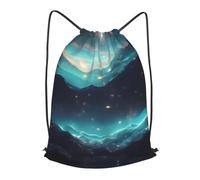 BLWSLC Sac à dos de voyage avec cordon de serrage imprimé étoiles de science-fiction - Sac à dos portable adapté pour les voyages courts, noir, Small
