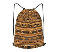 BLWSLC Sac à dos de voyage avec cordon de serrage imprimé fresques égyptiennes, sac à dos, sac à cordon de serrage, sac portable adapté pour les voyages, noir, Small