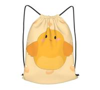 BLWSLC Sac à dos de voyage avec cordon de serrage imprimé poussin de dessin animé, sac à dos de gym, sac portable adapté pour les voyages, noir, Small