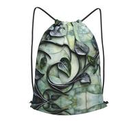 BLWSLC Sac à dos de voyage avec cordon de serrage imprimé vine curl - Portable - Convient pour les voyages courts, Noir , M