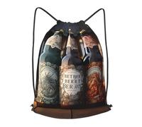 BLWSLC Sac à dos de voyage avec cordon de serrage pour 3 bouteilles de bière, sac à dos de sport, sac à cordon de serrage, portable, adapté pour, noir, Small