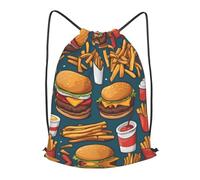 BLWSLC Sac à dos de voyage avec cordon de serrage pour la gym et les voyages, noir, Medium