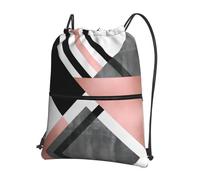 BLWSLC Sac de sport avec cordon de serrage, motif triangle abstrait, rayé, imprimé floral, adapté pour le fitness et la randonnée
