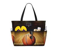 BLWSLC Sac de voyage fourre-tout à motif Basketball Arena, grande capacité, adapté pour les vacances et les voyages.