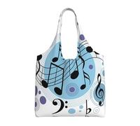 BLWSLC Sac en toile imprimé à pois avec note de musique - Sac de sport ou de loisirs - Convient pour les voyages ou le shopping