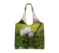 BLWSLC Sac en toile imprimé balle de golf à une épaule, sac de fitness, de loisirs, adapté pour les voyages ou le shopping
