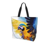 BLWSLC Sac fourre-tout à motif de dauphin amusant qui vous regarde, sac de voyage pour le shopping quotidien, la plage et le fitness, Perroquet volant., Taille unique