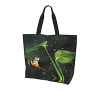 BLWSLC Sac fourre-tout à motif de dauphin amusant qui vous regarde, sac de voyage pour le shopping quotidien, la plage et le fitness, Grenouille et pluie., Taille unique