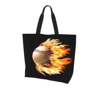 BLWSLC Sac fourre-tout à motif de dauphin amusant qui vous regarde, sac de voyage pour le shopping quotidien, la plage et le fitness, Fire Baseball, Taille unique