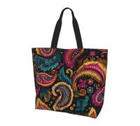 BLWSLC Sac fourre-tout coloré imprimé queue de phénix, grande capacité pour les voyages, le shopping et les vacances à la plage, Queue de phénix colorée, Taille unique