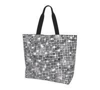 BLWSLC Sac fourre-tout de voyage avec motif rose brodé ukrainien pour le shopping, la plage et le fitness, Motif à paillettes argentées, Taille unique