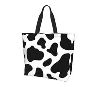 BLWSLC Sac fourre-tout de voyage avec motif rose brodé ukrainien pour le shopping, la plage et le fitness, Spot de vache, Taille unique