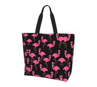 BLWSLC Sac fourre-tout de voyage avec motif rose brodé ukrainien pour le shopping, la plage et le fitness, Joli flamants roses, Taille unique