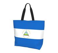 BLWSLC Sac fourre-tout imprimé drapeau de la Serbie, grande capacité pour les voyages, le shopping et les vacances à la plage, Drapeau du Nicaragua, Taille unique