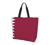 BLWSLC Sac fourre-tout imprimé drapeau de Singapour de grande capacité pour les voyages, le shopping et les vacances à la plage, Drapeau du Qatar, Taille unique
