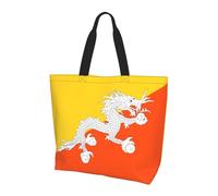 BLWSLC Sac fourre-tout imprimé drapeau jordanien, sac à main de grande capacité pour les voyages, le shopping et les vacances à la plage, Drapeau du Royaume du Bhoutan, One Size