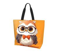 BLWSLC Sac fourre-tout imprimé grains de café, grande capacité pour les voyages, le shopping et les vacances à la plage, Chouette intelligente, Taille unique