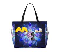 BLWSLC Sac fourre-tout rectangulaire imprimé mandala léger et pliable adapté pour les voyages et la salle de sport