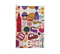 BLWSLC Serviette de golf imprimée en anglais avec mousqueton pour chariot de golf, accessoire indispensable pour les golfeurs 16 x 24