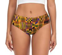BLWSLC Slip pour femme avec texture ethnique tribale africaine imprimée, taille basse sans couture, XS à 4XL, s'adapte à tous les types de corps, Noir , 3XL