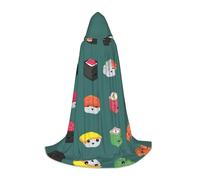 BLWSLC Sushi Cape à capuche imprimée pour cosplay, parfait pour le cosplay, A, essentiel des vacances, taille L