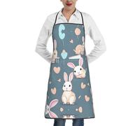 BLWSLC Tablier de cuisine réglable à motif de lapin mignon, adapté pour les restaurants, le jardinage et les fleuristes.