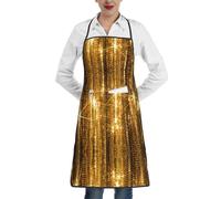 BLWSLC Tablier de cuisine réglable à paillettes dorées, convient pour les restaurants, le jardinage et les fleuristes.