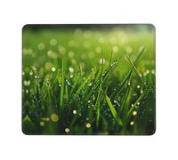 BLWSLC Tapis de souris de bureau à bord surjeté rosée sur l'herbe Tapis de jeu imprimé Convient pour les jeux et le bureau 21,1 x 26,2 cm