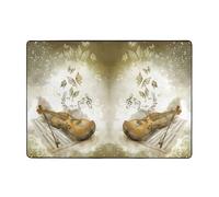BLWSLC Tapis d'intérieur à motif papillon et violoncelle - Convient pour le foyer, la salle de bain, le salon et la chambre à coucher.