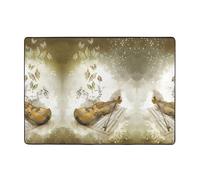 BLWSLC Tapis d'intérieur à motif papillon et violoncelle - Convient pour le foyer, la salle de bain, le salon et la chambre à coucher.