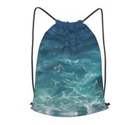 BLWSLC The Deep Ocean Sac à dos de sport avec cordon de serrage pour fitness et voyage, noir, Small